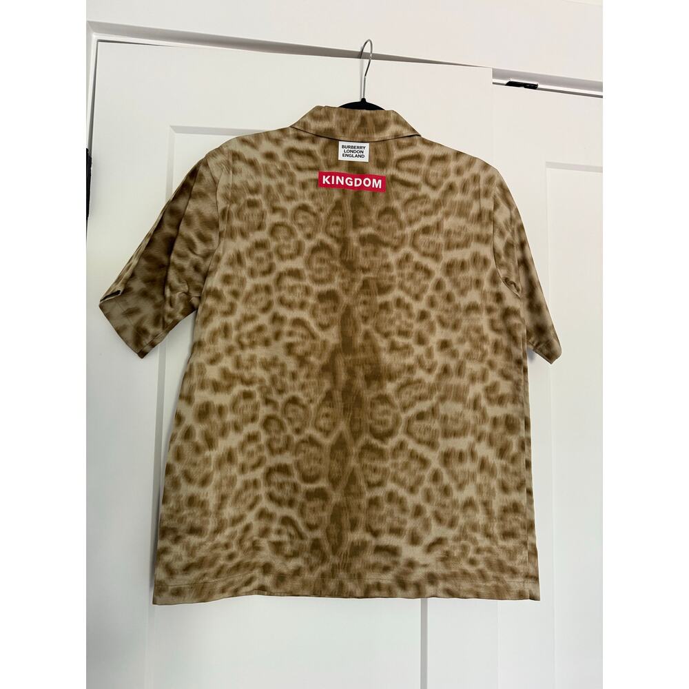 $740 New Burberry Animal Print Cotton Zip Shirt - US 2 - Picture 5 of 10